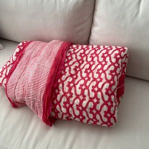 Roberta Roller Rabbit Pink and White Quilt